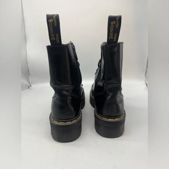 Dr Martens Boots Men 9 Women 10 Black Jadon Leather Platform Combat Zip